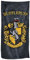 Elbenwald Harry Potter Strandtuch mit Hufflepuff Häuser-Wappen Motiv 90x180cm grau