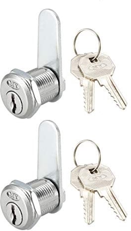 sourcing map Cam Lock 20mm Cylinder Length 48mm Flat Cam Nut-on Type Keyed Alike 2Pcs