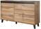 Mirjan24 Kommode Kaspro mit 3 Schubladen und Tür in Holz-Optik, Mehrzweckschrank, Highboard Sideboard, Anrichte, Wohnzimmerschrank, Schrank, Naturtöne (Wotan/Anthrazit)