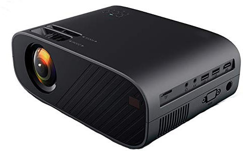 Vidéoprojecteur, Projecteur De Cinéma Maison Portable, Prend en Charge 1080P 3D, Compatible avec HDMI/USB/VGA, pour Les Réunions De Famille, Les Jeux, Les Films, en Plein Air,Noir