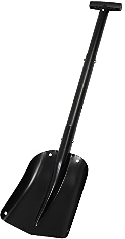 ValueHall Pala da Neve Retrattile Pala da Neve di Emergenza Alluminio Pala Pieghevole Costruzione in Tre Pezzi con Borsa in Nylon con Coulisse per Auto da Campeggio e Giardino V7C08 (Nero)