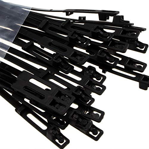 Bridas de fácil liberación 4,8 mm x 220 mm, reutilizables, color negro [25 unidades)