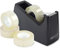 Rapesco 1619 300 Tape Dispenser for Rolls with 1 (25 mm) Core, Includes 4 Tape Rolls, Black