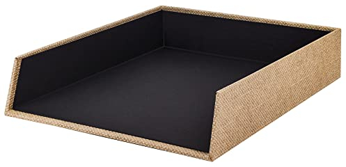Rössler SOHO Briefablage A4 | Dokumentenablage A4 | Schreibtisch Organizer aus Papier | Ablagefächer stapelbar | Büro Organizer Schreibtisch Zubehör | 32 x 26 x 6 cm | 1 Stück | Farbe: Haselnuss