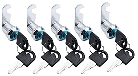 Jieddey Briefkastenschloss,5 PCS 16mm Sicherheit Postfachschloss mit Schlüsseln Zylinderschloss Schrankschloss für Schrank Schubladenschrank Mailbox Tür