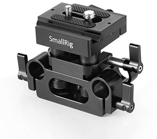 SMALLRIG Universal 15mm Schienensystem Grundplatte, Grundplatte mit 15mm Rod Clamp und Schnellwechselplatte - 2272