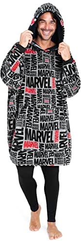 Marvel Felpa Uomo con Cappuccio Felpe Oversize Uomo in Pile Supereroi Avengers Captain America(Grigio/Nero)