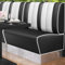 GGMMÖBEL American 3 | Dinerbank | B:H 100 x 103 cm | Gestreift | Schwarz | Leder | American Diner Möbel, American Dinerbank