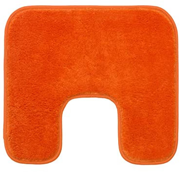 Gözze - Premium Rutschfester Badteppich mit Ausschnitt, RIO, 100% Microfaser, Ideal als WC-Vorlage für Standtoilette, 50 x 45 cm - Terra