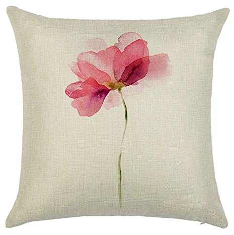 EHOMERY Kissenbezüge Für Sofakissen Kissenhülle Indisch Blümchen Seide Zierkissenbezüge Kissenbezüge Für Draussen Kissenbezug Sitzbank Wohnzimmer Sofa Dekoration Rosa-Beige 18X18 Inches