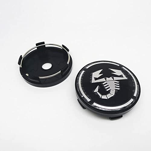 RYUJI 4Pièces Auto Cache MoyeuxCentre, pour Fiat 500 Abarth Scorption 60mm Jante Capuchons Centre Roue Badge Forme coration Accessoires