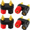 KUOQIY 4 Pièces 2 Voies Prise Double borne de Liaison, Borne de Liaison de Haut-Parleur Amplificateur de Puissance Prise Banane, pour Borne d'amplificateur de Haut-Parleur