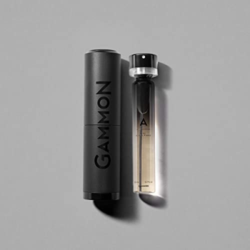 GAMMON Black Notes Parfum Starter A (1x20 ml), Das Holzig-Süße BLACK PIANO Herren Oriental Duft, 20 Prozent Parfum-Öl, Inklusive Hochwertigem Aluminium Suit