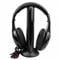 Auriculares de televisión inalámbricos JTWEB 5 en 1 con transmisor de RF 2.4G cómodo sobre los auriculares para los oídos con el adaptador Y-Adapter FM Radio Web Chat Monitoreo para la computadora vie