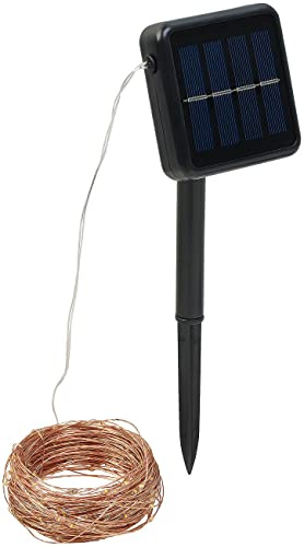 Lunartec Solar Drahtlichterkette: Solar-Lichterkette aus Kupferdraht, 300 warmweiße LEDs, 8 Modi, 32 m (Lichterkette Kupfer, Draht, außen, Party)
