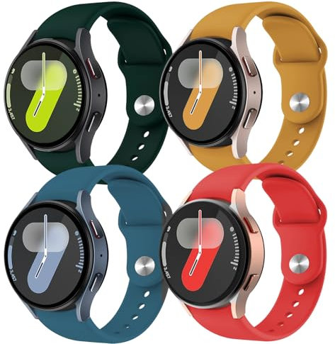 DMVEIMAL 4 pezzi para Correa Samsung Galaxy Watch 7/6/5/4/FE 40mm 44mm/Watch 5 Pro 45mm/Watch 6 Classic 43mm 47mm/Watch 4 Classic 42mm 46mm Mujer Hombre,Correas Silicona Deportiva Pulseras Reloj
