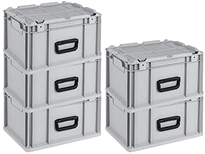 PROREGAL SuperSparSet 5x Eurobox NextGen Portable | HxBxT 23,5x30x40cm | 20 Liter | Eurobehälter, Transportbox, Transportbehälter, Stapelbehälter
