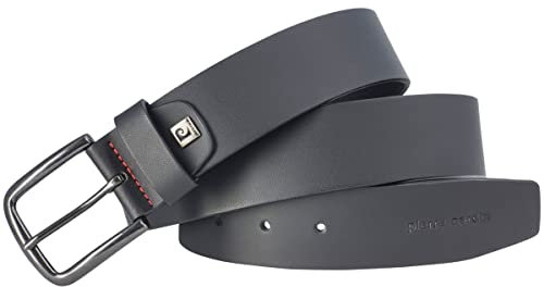 Pierre Cardin Ledergürtel Gürtel 40 mm breit 1070416 marine oder schwarz, Farbe:Schwarz, Gürtelgröße Bundweite:110