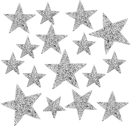 yivom 16 Stück Bügelbilder Strass Aufbügler Strass patches aufnäher bügelbilder glitzer applikation zum aufbügeln für Kleidung, Hüte, Bekleidungszubehör