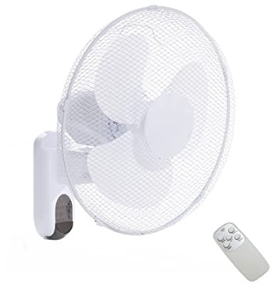Daewoo 16 Wall Mounted Fan, Remote Control, 3-Speed Settings, Oscillation & Timer, Space-Saving Cooling for Home, Office, Gym & Garage, Quiet Operation