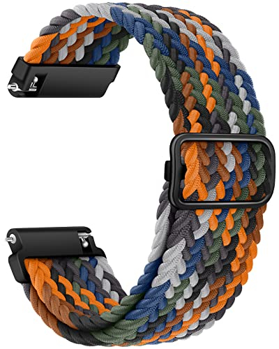 AidorMax 22 mm Nylon Geflochtenes Armband, Elastisch-Ersatzarmband mit Schnellverschluss Kompatibel mit Smartwatches und Armbanduhren, Verstellbar Uhrenarmband für Damen und Herren (Tarnung)