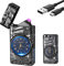 RSBYE Encendedor Eléctrico Barco con Reloj, Encendedor de Plasma de Doble Arco, Elegante Encendedores Personalizado, Encendedores USB Recargable para Hombre y Mujer con Caja de Regalo (Negro)
