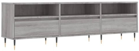 vidaXL TV Schrank, Fernsehschrank mit Eisenbeinen, Fernsehtisch für Wohnzimmer, Lowboard Sideboard TV Ständer TV Gerät, Grau Sonoma Holzwerkstoff