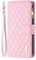 Wallet Case fit for iPhone 15 Plus | 9 Card Holder Slots Zipper Pocket Handbag Case | PU Leather Magnetic Closure Kickstand with Wrist Strap TPU Shockproof Flip Case | Pink