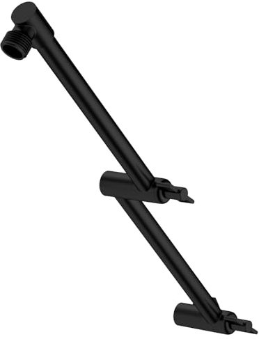 Lordear Shower Extension Arm 16 Inch,Foldable Shower Head Extension Black, Adjustable Height Angle,Solid Stainless Steel Shower Extender Arm for Rain Shower Head with Universal Connection