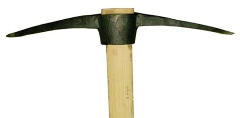La zappa Piccone in acciaio forgiato di qualità con manico in legno di faggio 1,5 kg
