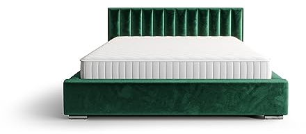 Verona Idee Polsterbett Berlin mit Lattenrost Holzrahmen Bettkasten 4 Größen viel Farben Auswahl GRÜN 180cm X 200cm