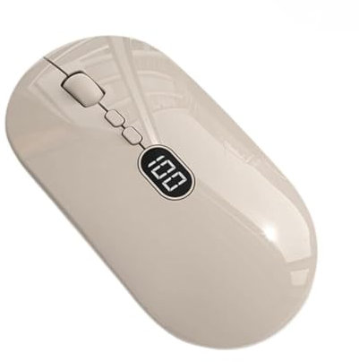 LiLiTok 7 Buttons Bluetooth Mice 2.4 GHz Wireless Mice Office Mice 2400 DPI with USB Receiver for MacBook PC Laptop Surfacebook (Beige)