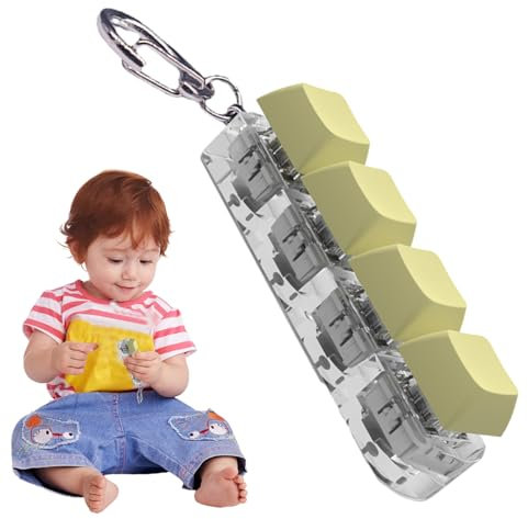 TROONZ Teclado Fidget Toys,Llavero de Teclado extraíble,4 Botones Fidget Gadget Divertido botón de Clic,Clicker Fidget Toy Fidget Hebilla Botón de descompresión de Dedo para Pasar el Tiempo Aburrido