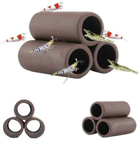 TOATELU Fisch Tank Zubehör Höhle Dekoration, 3 Stück Keramik Decoration für Aquarium Deko Garnelen Garnelenhöhle, Keramik Decoration für Aquarium Deko(Terrakottafarbe)