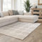 Interiyou Teppich Wohnzimmer Cannes - 160x230 cm Creme - Für Schlafzimmer, Esszimmer, Kinderzimmer - Kurzflorteppich skandinavisches Boho Muster - Hoch-Tief Effekt - Flach mit Geometrischem Muster