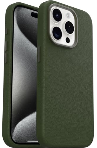 OtterBox Symmetry Series Cactus Leather MagSafe Case for iPhone 15 Pro, Shockproof, Drop proof, Protective Thin Case, 3x Tested to Military Standard, Green