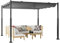 COSTWAY Cenador de Barbacoa 310 x 310 CM, Carpa Barbacoa con Dosel Retráctil, Estructura de Metal, Pergolas de Jardin Terraza Exterior