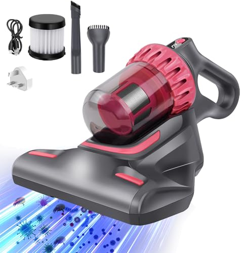 Handheld Mattress Vacuum Cleaner Cordless Deep Cleaning Bed Sofa Cleaner Machine with UV Lamp, 10Kpa Anti-Dust Mite Bed Vacuum Cleaner, Mattress Cleaner Machine with LED Screen & HEPA Filtration