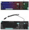 Teclado para Juegos con Cable, Mini Teclado Compacto Retroiluminado RGB de Impresión Grande y Perfil bajo, Teclado de Oficina con Panel Metálico para PC Portátil de Escritorio