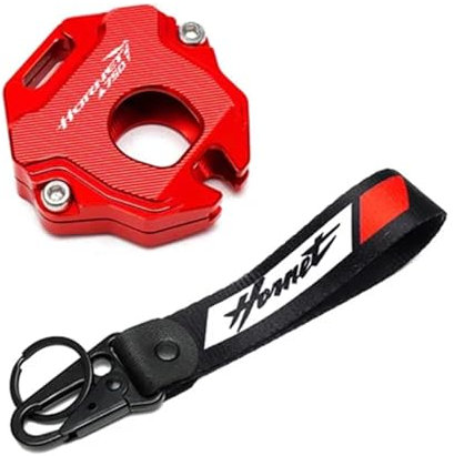 coque de clé de moto Pour Hon@&da Hornet CB750 CB 750 HORNET 2023 Accessoires De Moto CNC Etui Clés Coque Broderie Badge Porte-clés(KKCR Red)