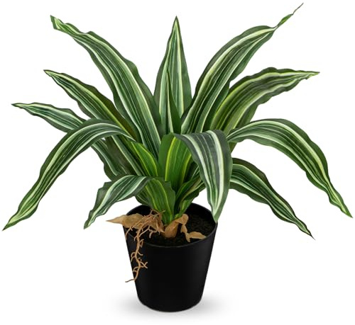Arborus Plante Dracaena artificielle en pot - 35,1 cm - Pour salle de bain, salon, bureau, décoration d'intérieur