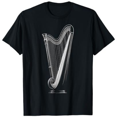 Harfe Musikinstrument Motiv Artwork Harfe T-Shirt