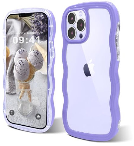 ORDA Case for iPhone 11 Pro Case,Cute Wave Frame Curly Shape for iPhone 11 Pro Case Shockproof Hard PC Phone Cover for Women and Girls Compatible for iPhone 11 Pro 5.8 inchs Deep Purple