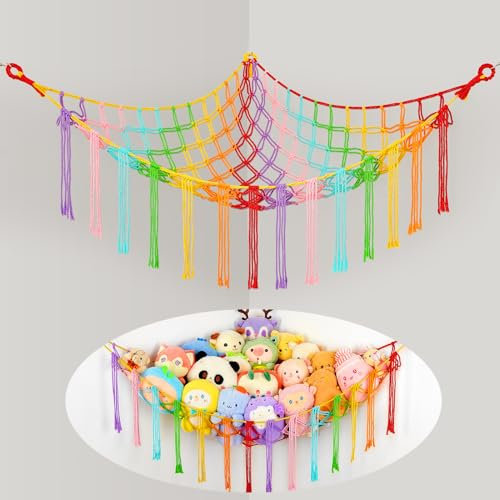 MHJY Kuscheltier Aufbewahrung Spielzeug Aufbewahrung Netz Stofftier Hängematte Kuscheltiernetz Kinderzimmer Deko Hängend Organizer für Schlafzimmer