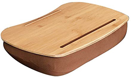 Mesa portátil para ordenador portátil con plataforma para teléfono, cojín para cama, sofá, soporte pequeño