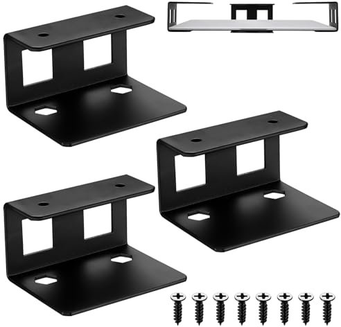 3 Pcs Supports pour Ordinateur Portable Sous le Bureau, Supports Multifonctionnels sous Le Bureau de Rangement pour Ordinateur Portable Tablette Clavier Appareils d'une épaisseur < 3,5 cm (Noir)