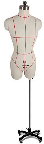 sjdoPulse Schneiderpuppe Für Damen In Übergröße, Styropor-Kleiderpuppen-Torso Zum Stehen Mit Rollfuß, Schneiderpuppe, Höhenverstellbar, Interessant,Wit,XLModel 86