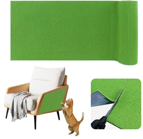 Alfombra rascador para Gatos Adhesivo Protector Sofa Gatos arañazo rascador Sofa Adhesivo (Verde Fruta, 40cm×2m)