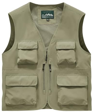 OlyljpinZ Herren Anglerweste Outdoor Weste mit Mehreren Taschen Sommer Leicht Atmungsaktiv Freizeitweste Classics Ärmellose Jacke Fotografie Jagd Sportweste Camping Safari Trekking Weste Arbeitsweste