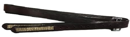 Cwell Equine Golden Crystal Bling Steigbügel, schwarzes Leder, 121,9 cm, Schwarz